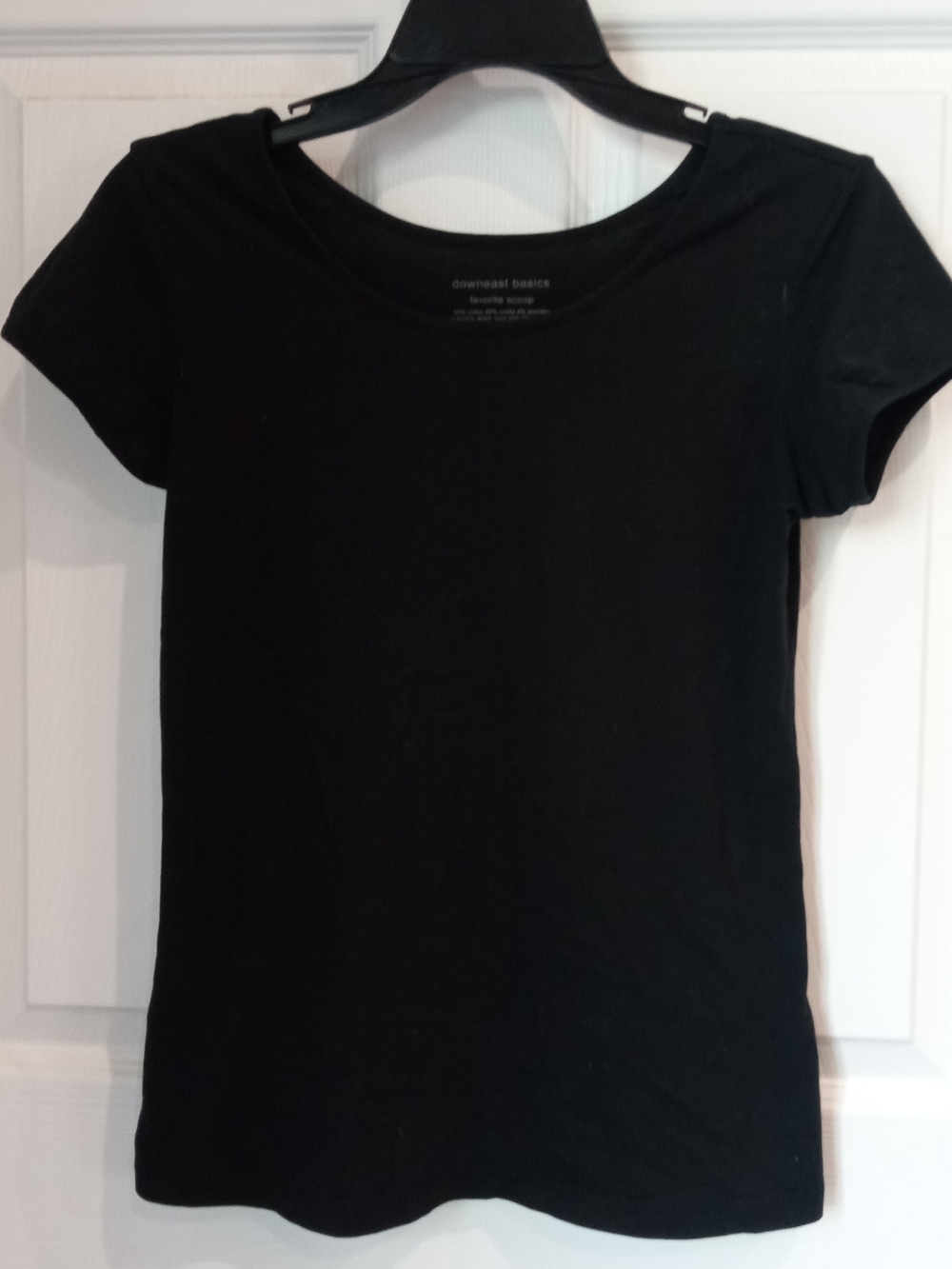 DownEast Women's Black Scoop Neck Short Sleeve Tee